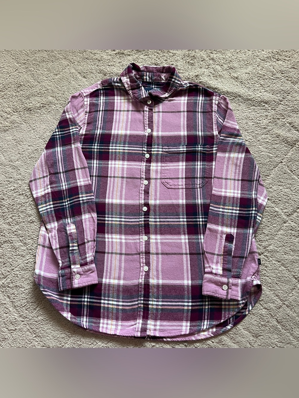 GAP Plaid Lightweight Button Down Shirt Cottage Western Autumn Cotton Sz M